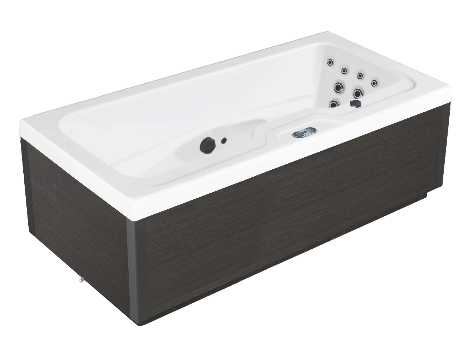 Icelandic Fire, een smalle jacuzzi voor twee personen die op een gewoon stopcontact van 230V en 16A draait